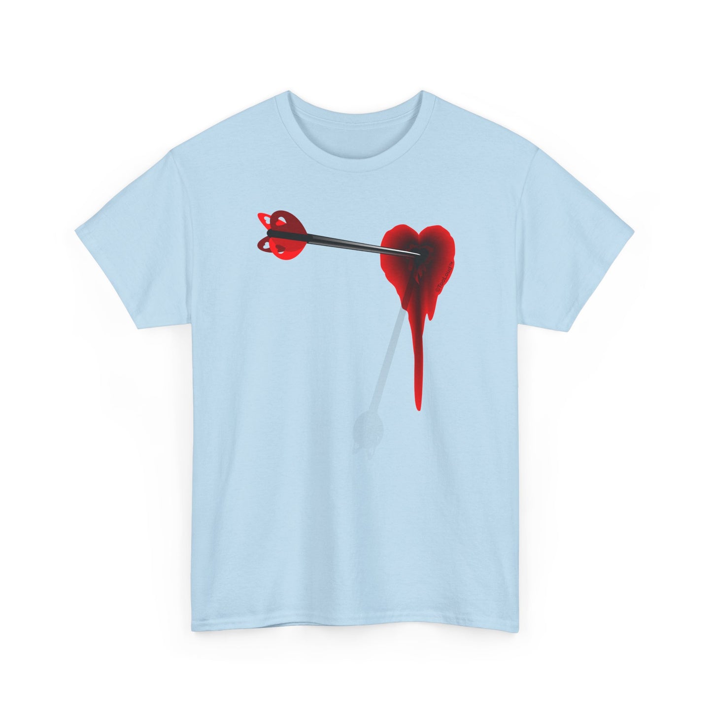Cupid's Arrow – Heart Shot Wound Design Adult Unisex T-Shirt by TOOLOUD