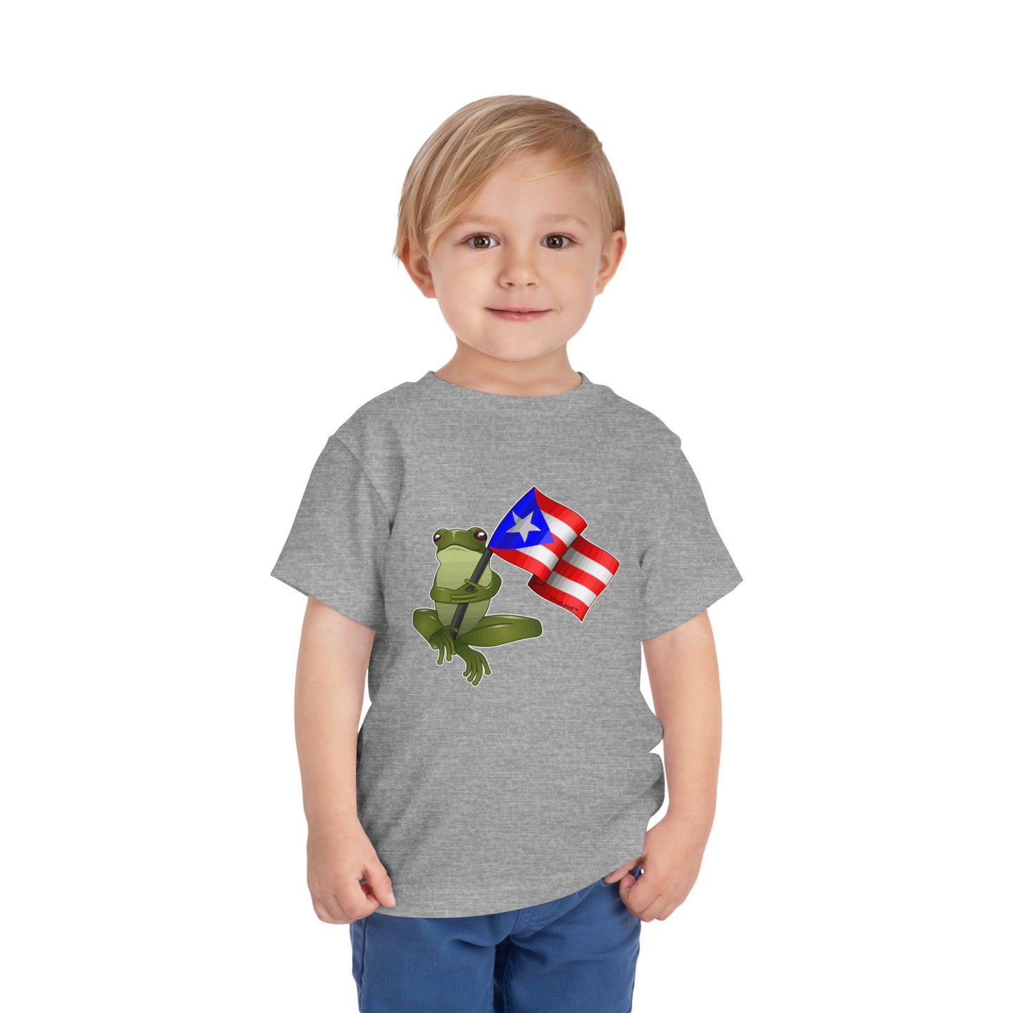 Coquí Holding Flag Toddler T-Shirt by TOOLOUD