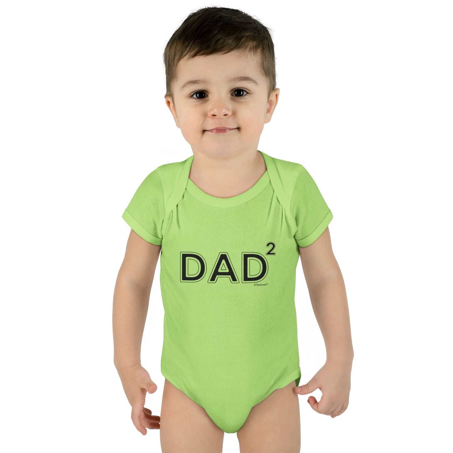 Dad Squared – Dad of Two Baby Romper Bodysuit by TOOLOUD