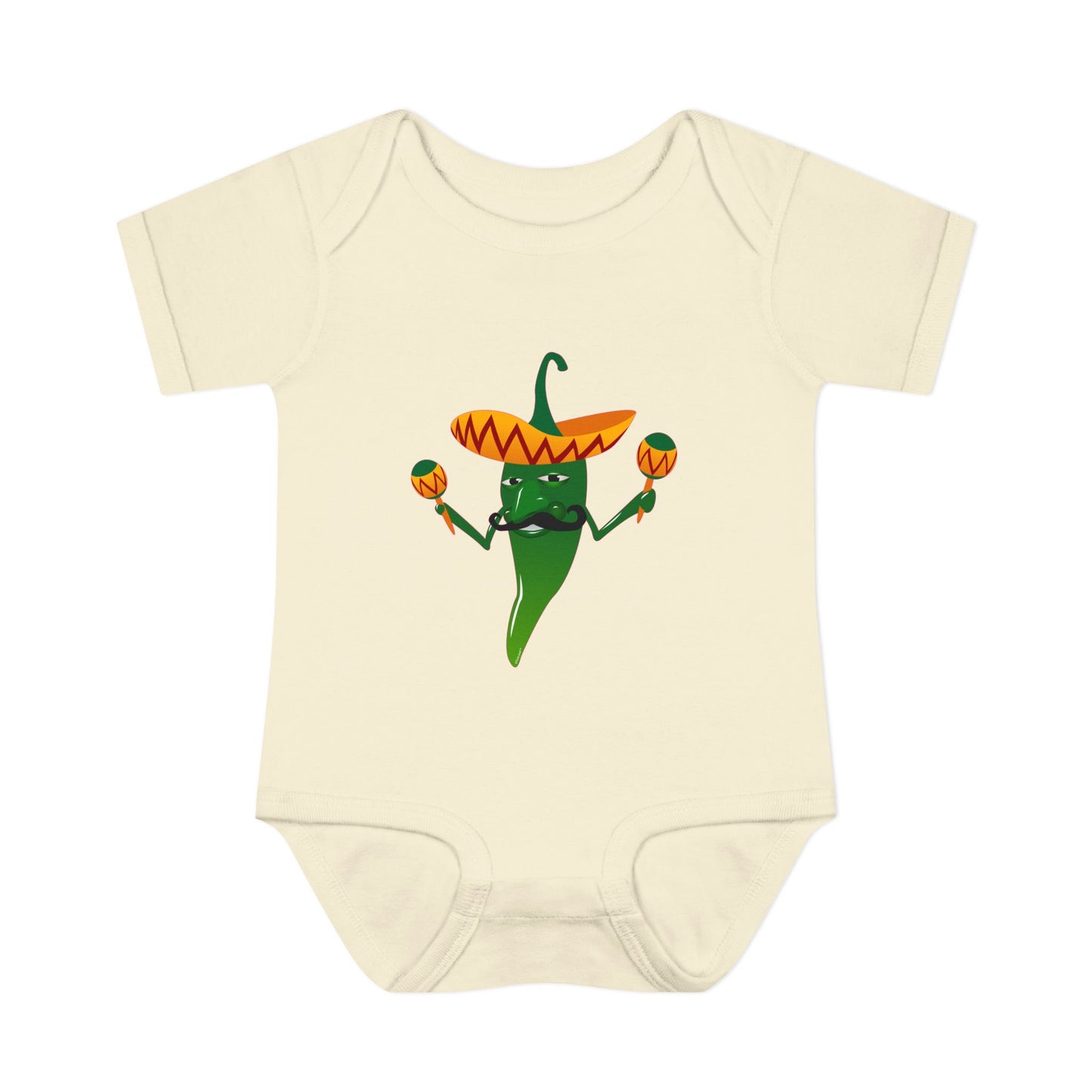 Green Hot Mexican Chili Pepper Cute Infant One-Piece Baby Bodysuit by TOOLOUD