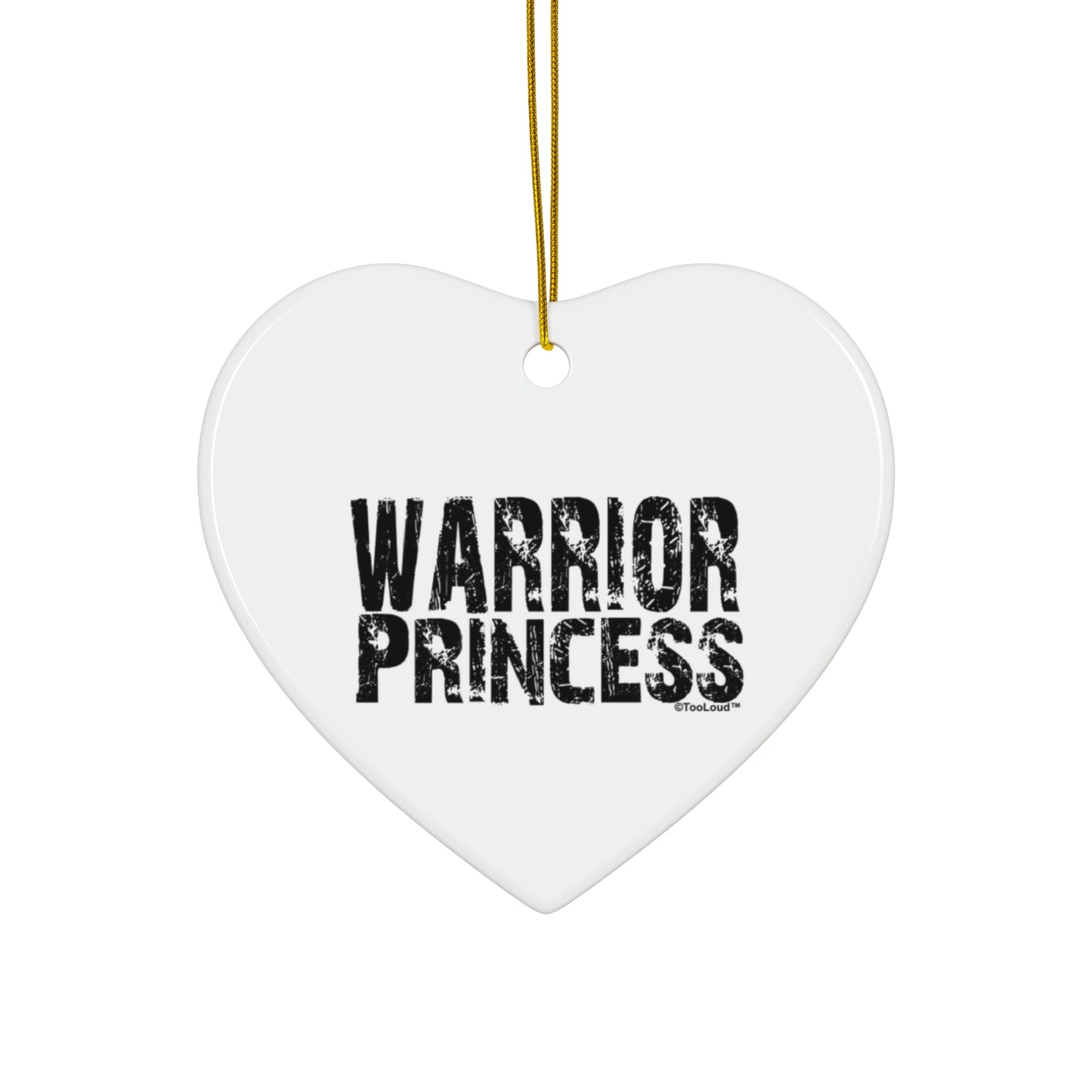 Warrior Princess Black and White Holiday Ornament – Available in 4 Shapes by TOOLOUD