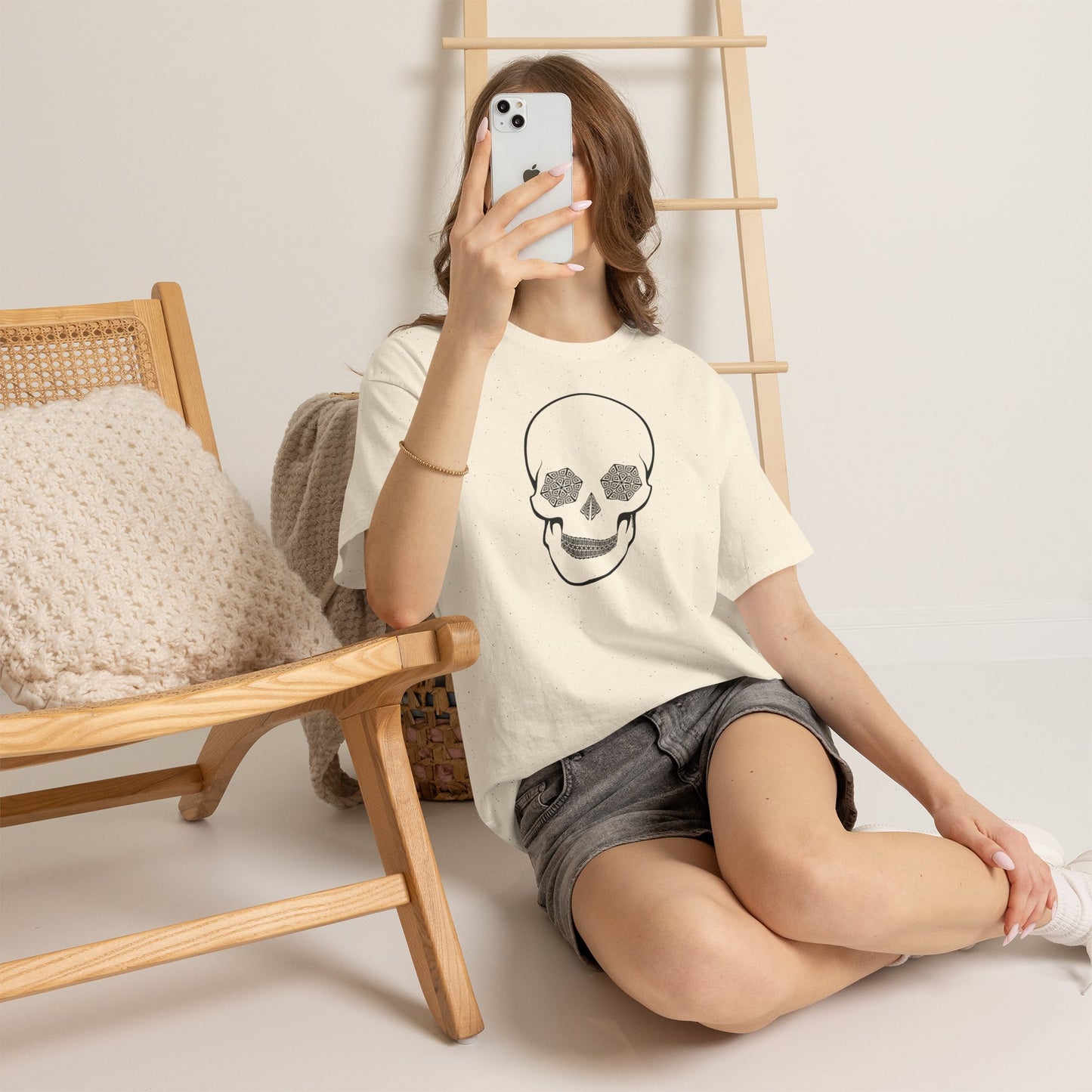 Hypno Skull Ladies Adult Women's Trippy T-Shirt by TOOLOUD