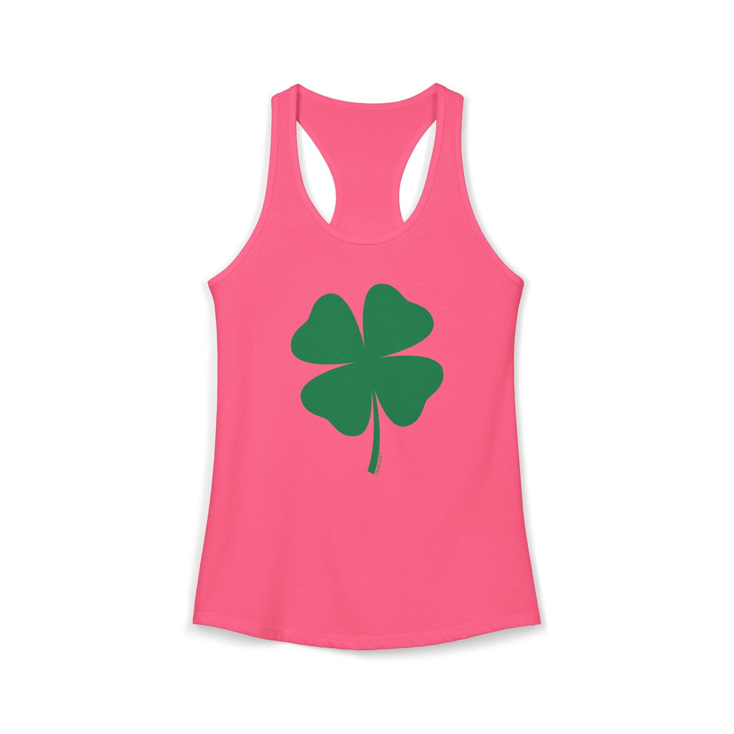 Lucky Four Leaf Clover St. Patrick’s Day Women’s Racerback Tank Top by TOOLOUD