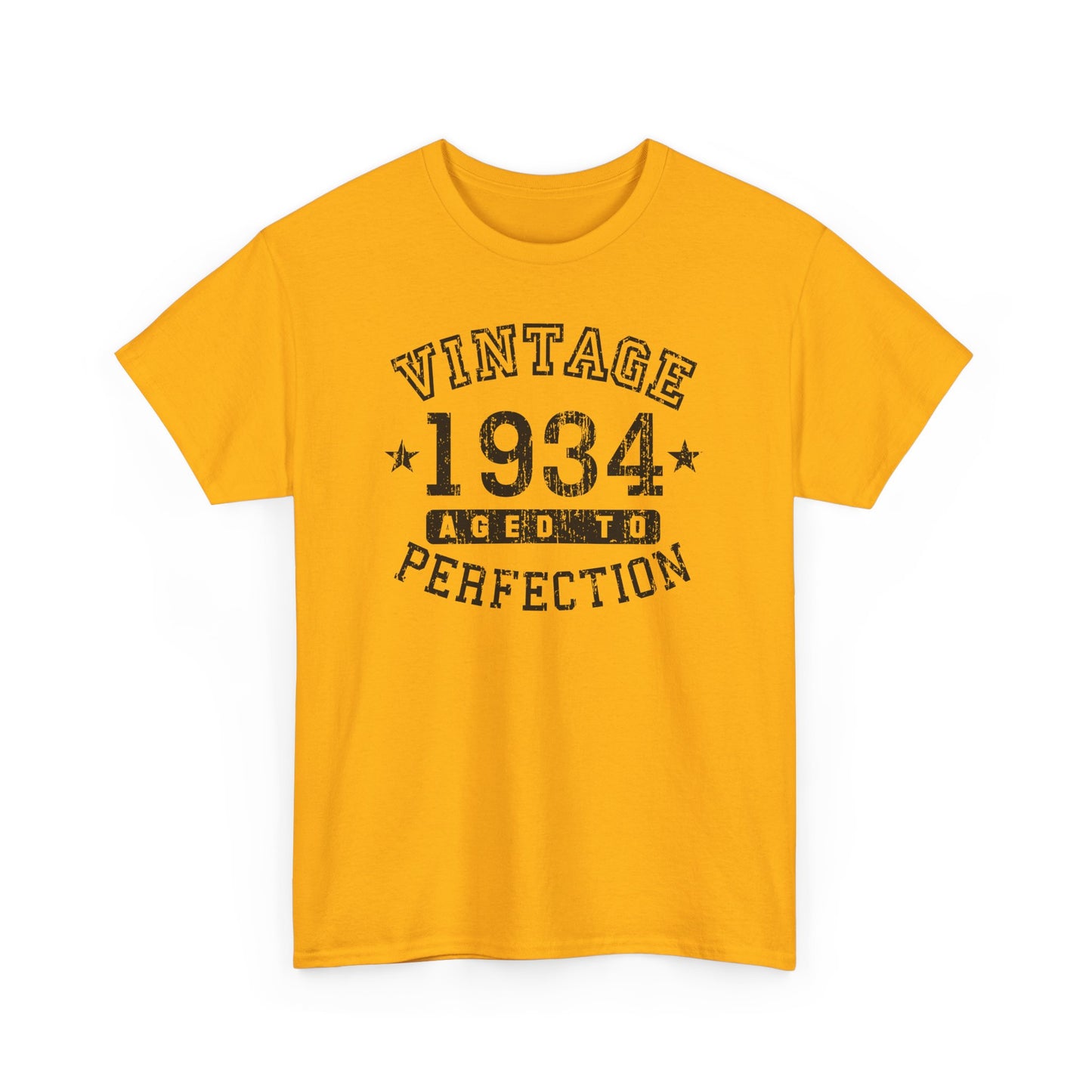1934 - Adult Unisex Vintage Birth Year Aged to Perfection Birthday T-Shirt by TOOLOUD