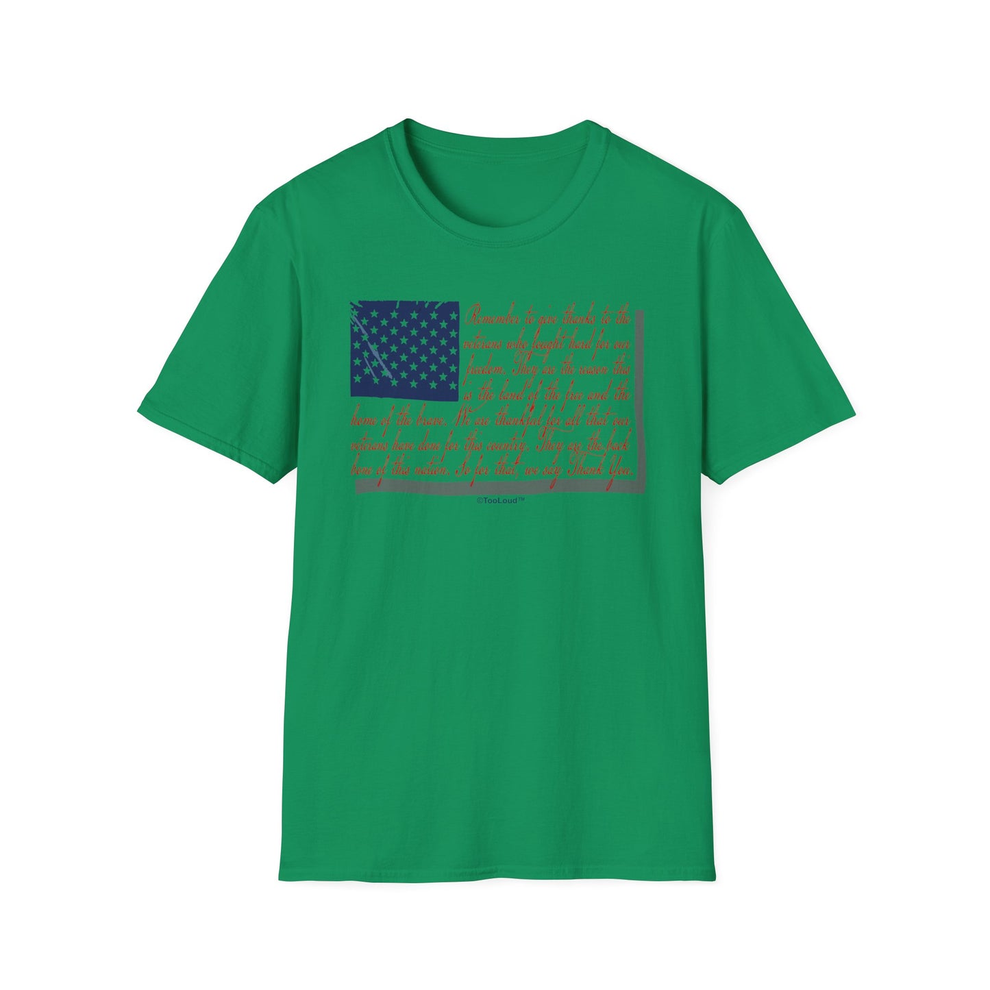 Veterans Scripted Flag Adult T-Shirt by TOOLOUD