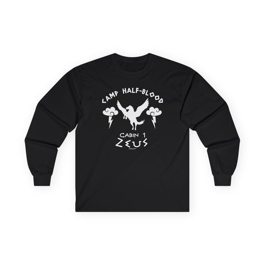 Camp Half Blood Cabin 1 Zeus Adult Long Sleeve Dark T-Shirt by TOOLOUD
