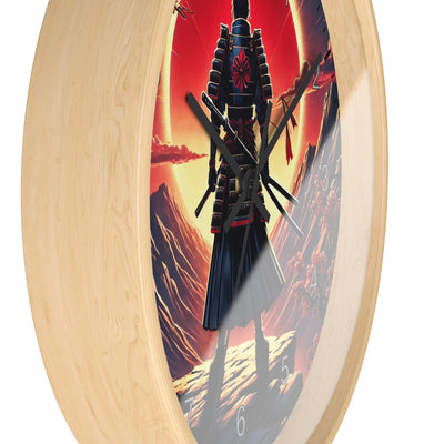 Lone Samurai Standing on a Rocky Cliff 10-Inch Wall Clock by TooLoud