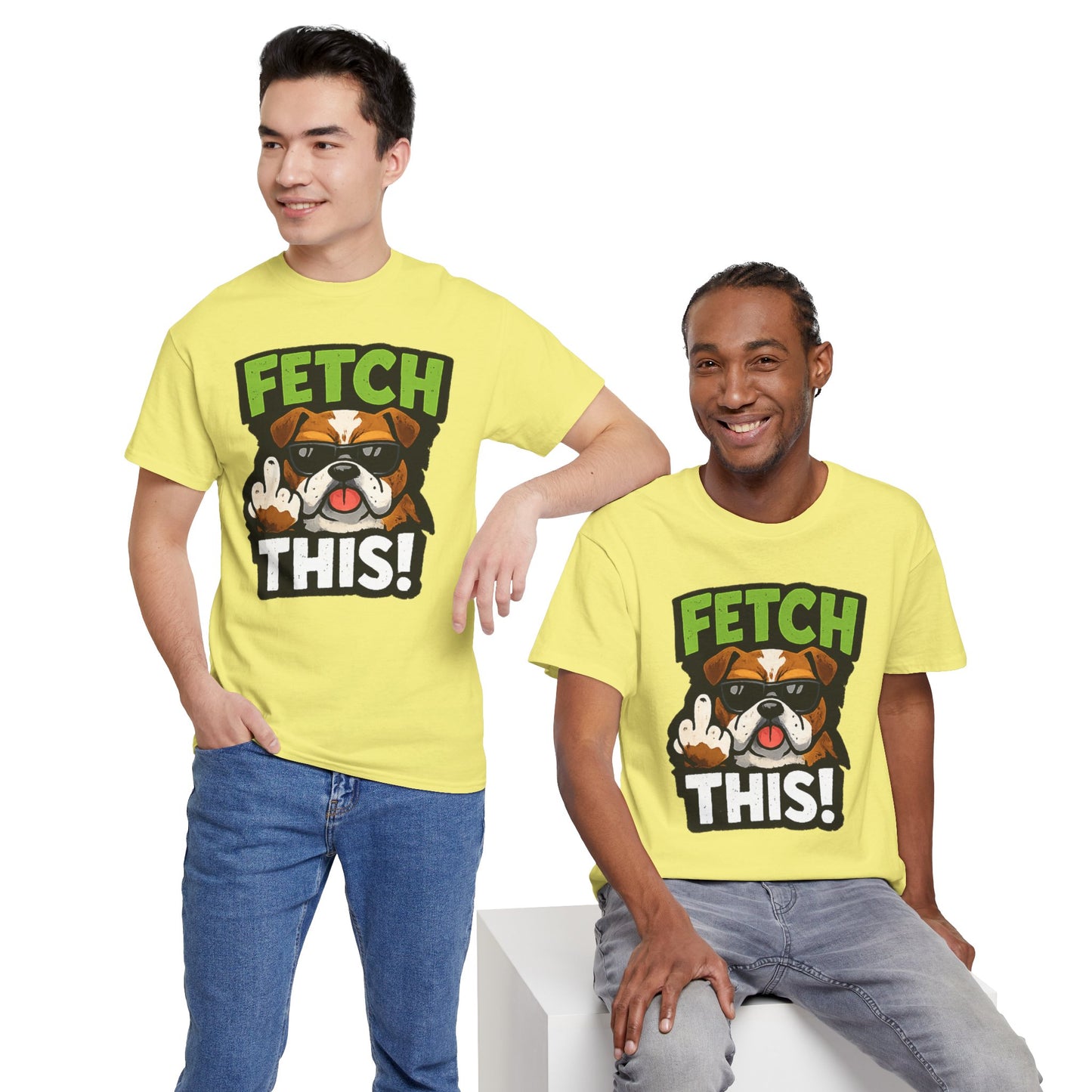 Fetch This! Middle Finger Adult Unisex T-Shirt by TOOLOUD