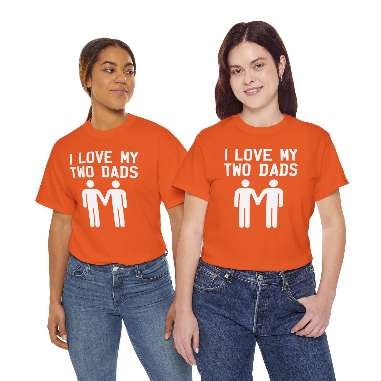 I Love My Two Dads Gay Fathers Unisex Dark T-Shirt by TOOLOUD