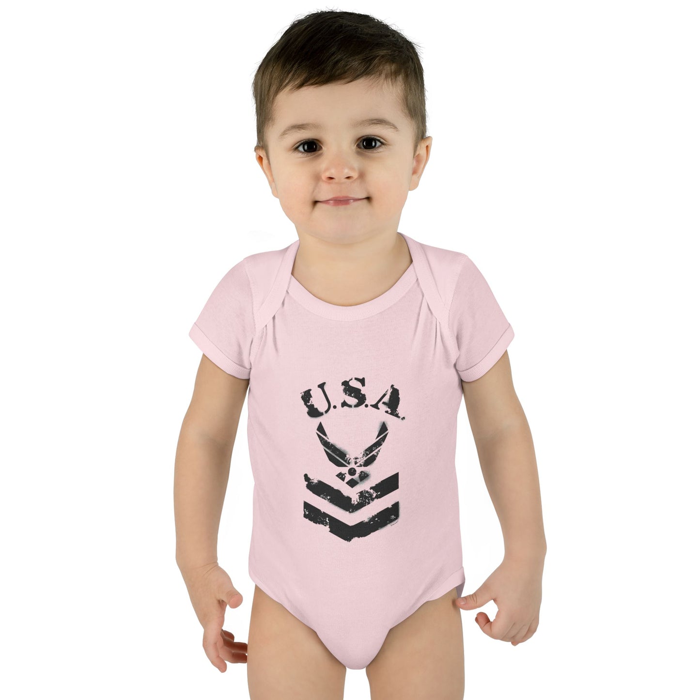 USA Military Air Force Stencil Logo Infant One Piece Bodysuit by TOOLOUD™