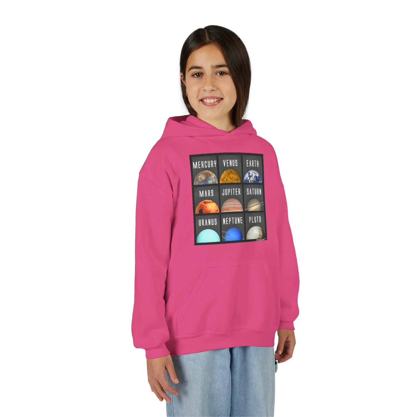 Solar System Squares Children's Youth Hoodie by TOOLOUD