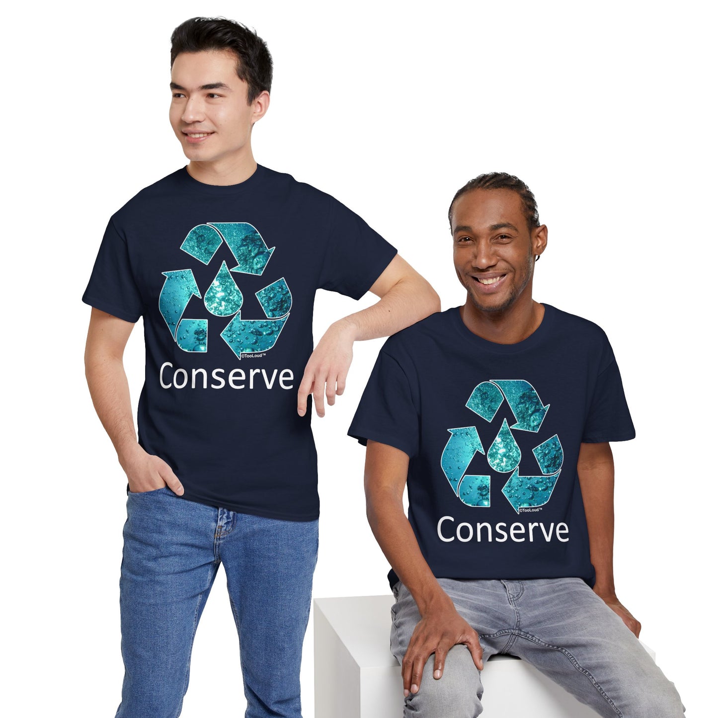 Water Conservation Text Adult Dark T-Shirt by TOOLOUD