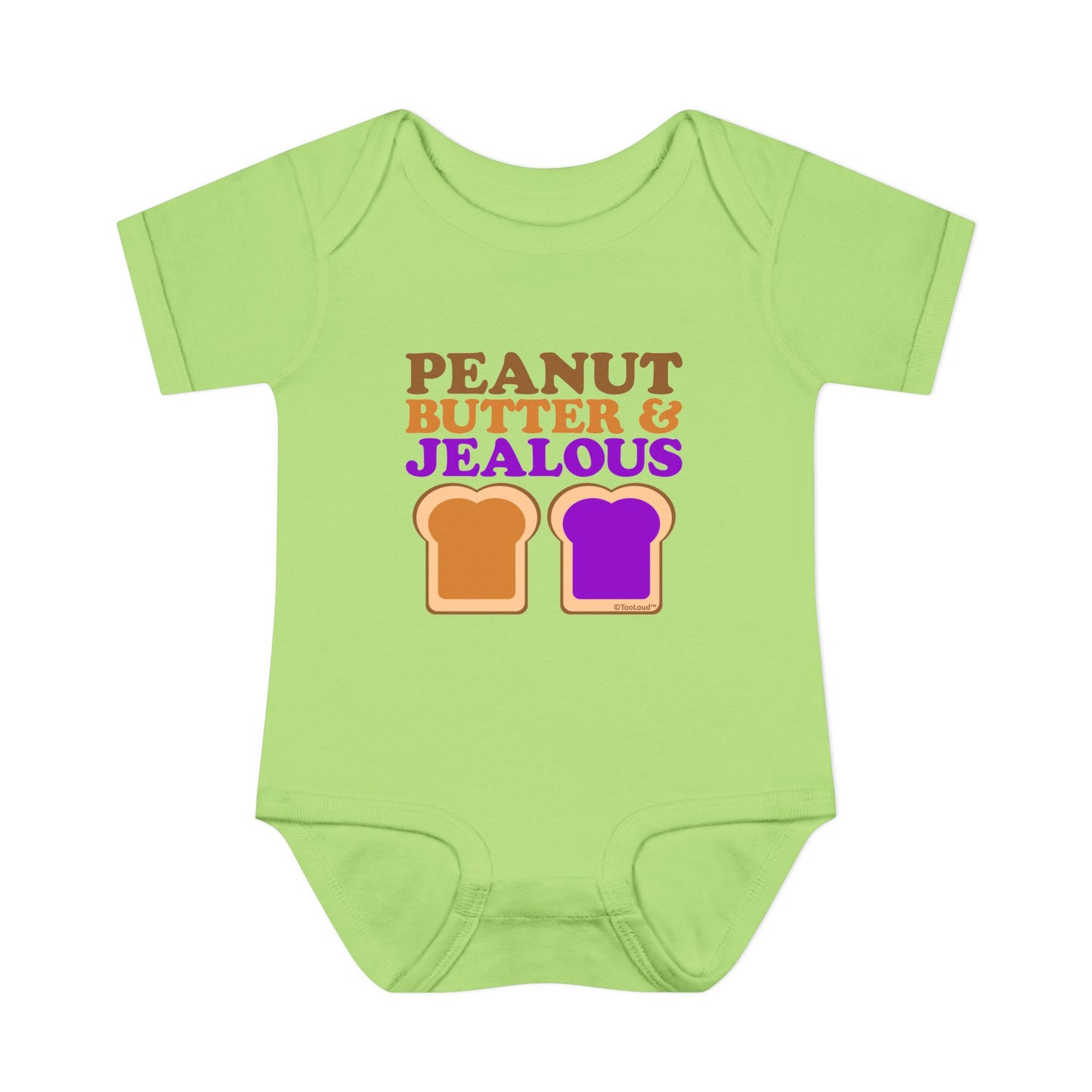 Peanut Butter and Jealous Baby Romper Bodysuit by TOOLOUD