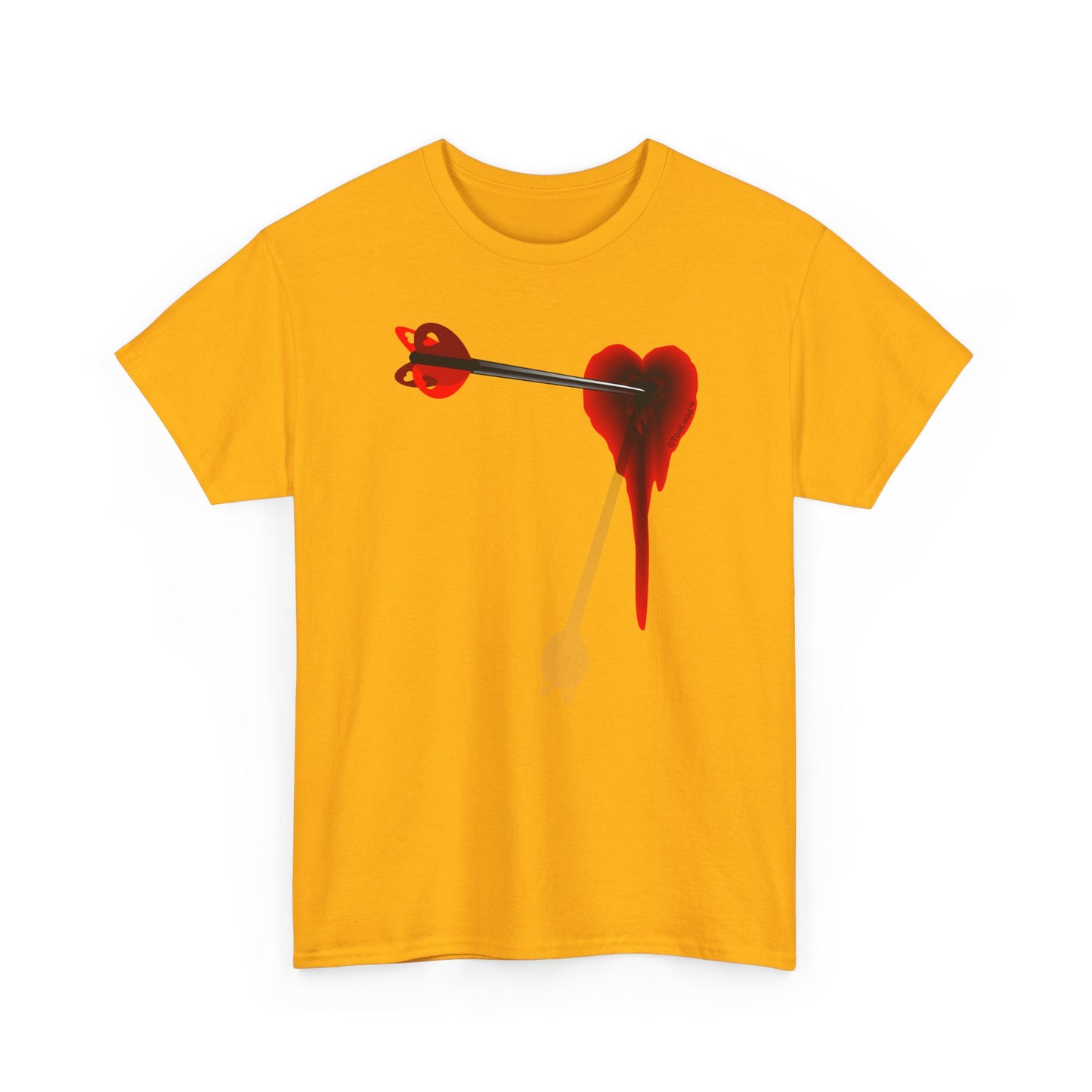Cupid's Arrow – Heart Shot Wound Design Adult Unisex T-Shirt by TOOLOUD