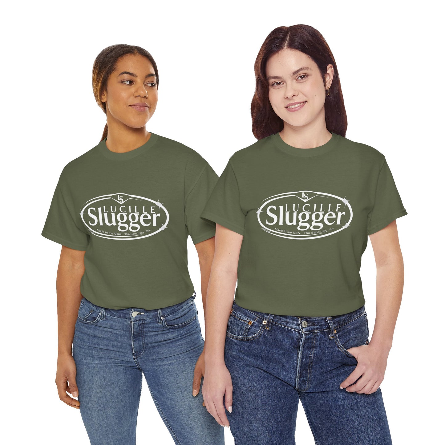 Lucille Slugger Logo Adult Dark T-Shirt by TOOLOUD