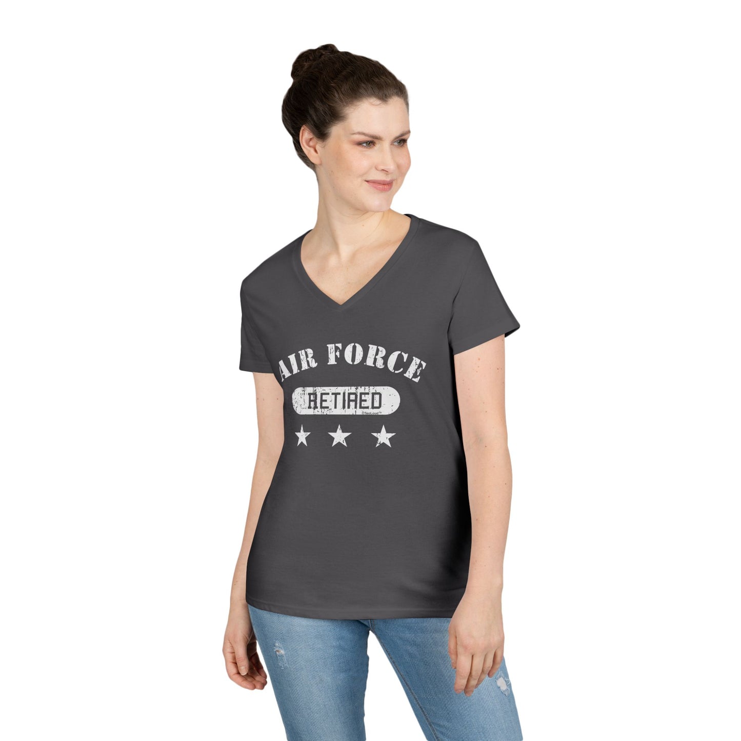 Retired Air Force Women's V-Neck Dark T-Shirt by TOOLOUD