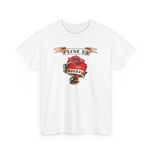Heart Tattoo I Love My Grandma Adult T-Shirt by TOOLOUD