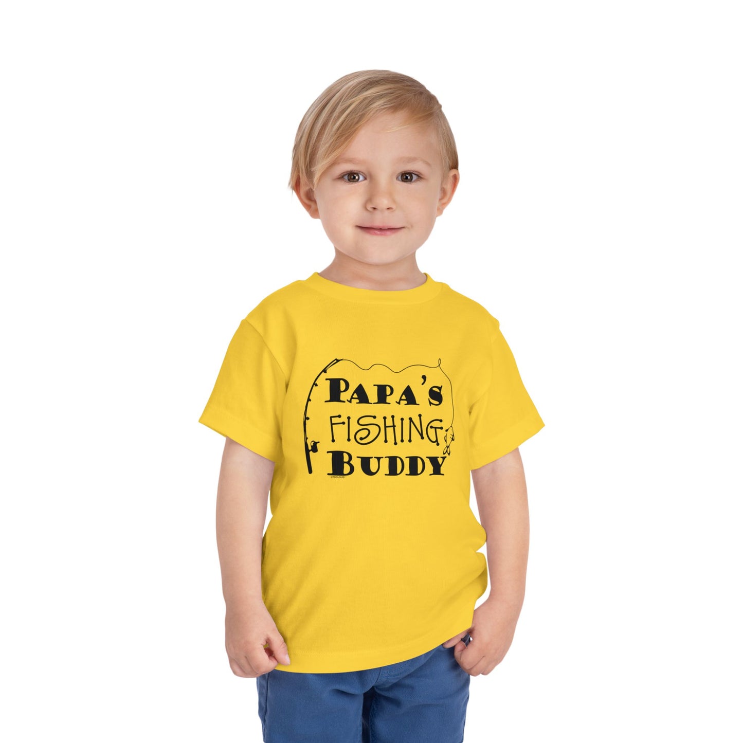 Papa’s Fishing Buddy Toddler Dark T-Shirt by TOOLOUD