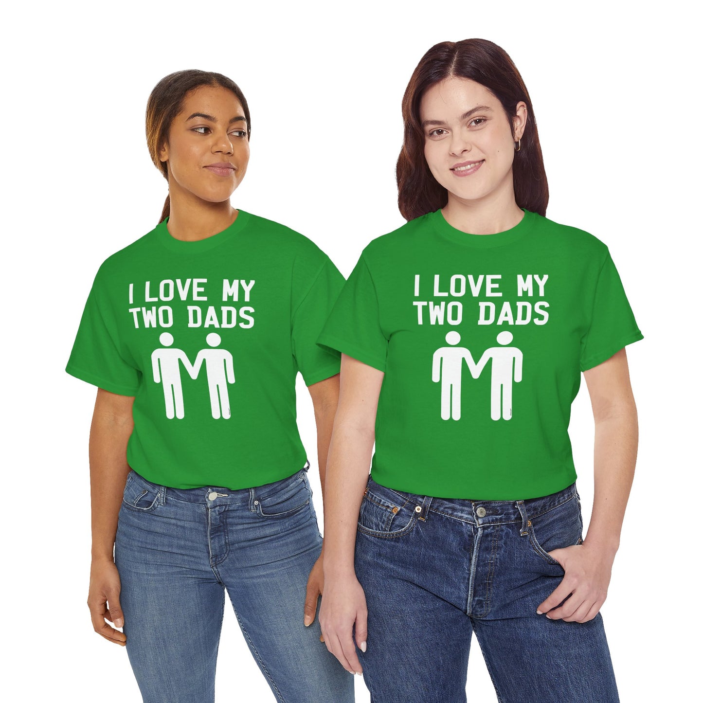 I Love My Two Dads Gay Fathers Unisex Dark T-Shirt by TOOLOUD