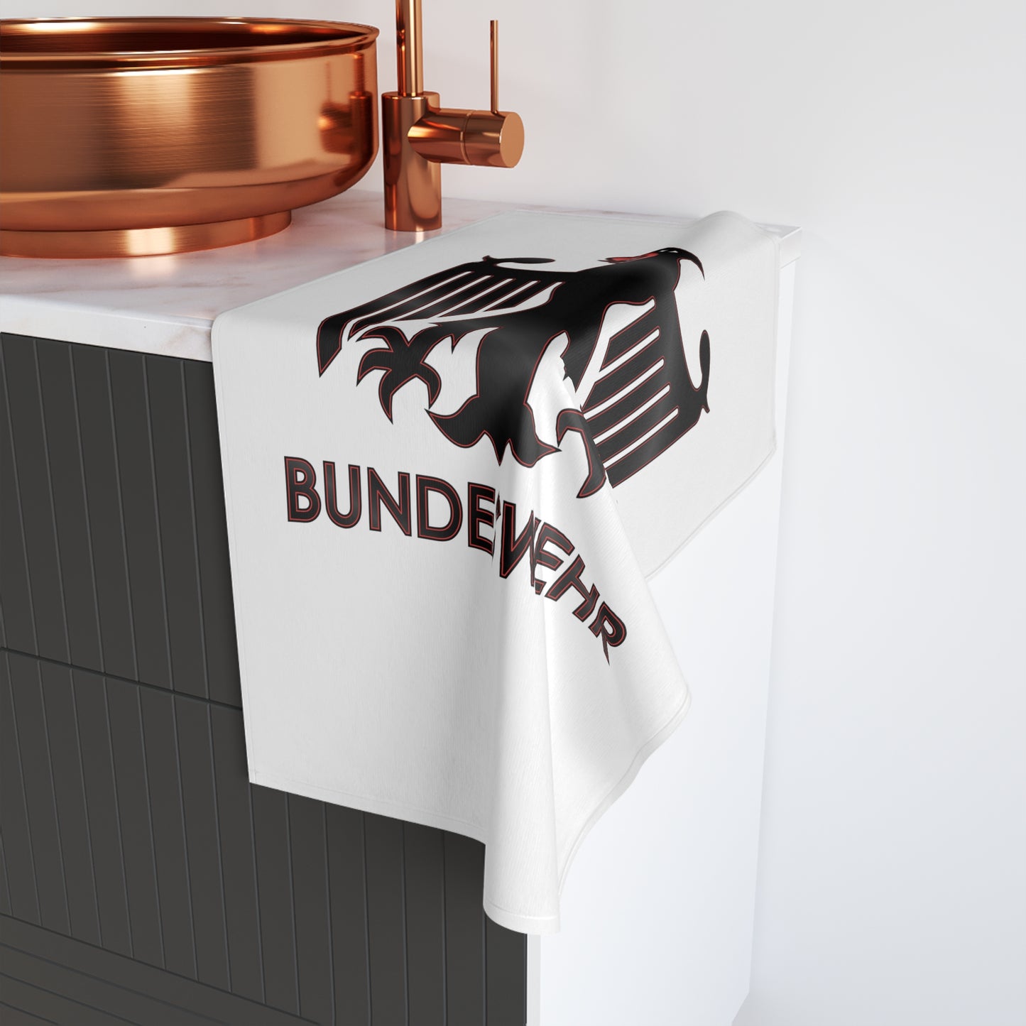Bundeswehr Logo with Text Premium Cotton Sport Towel 16"x25" by TOOLOUD