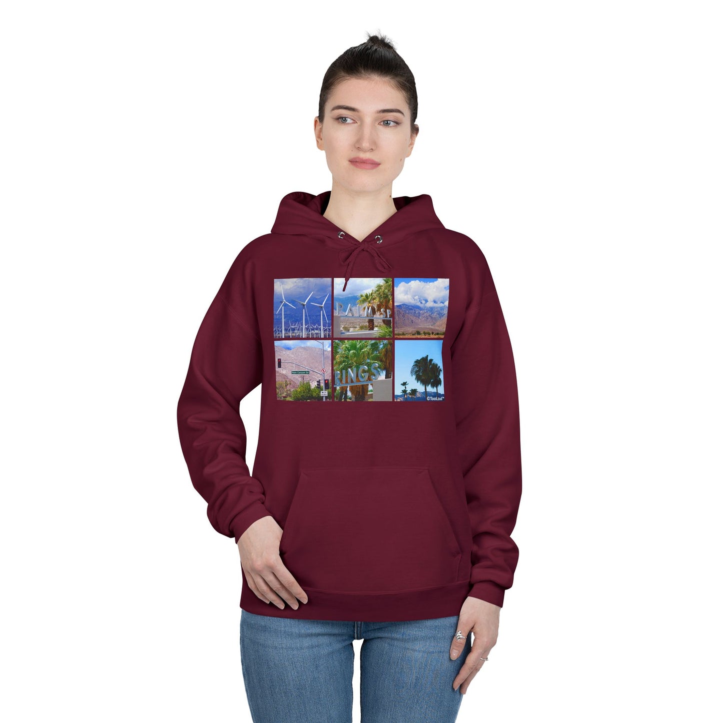 Palm Springs Square Collage Adult Hoodie Sweatshirt by TOOLOUD