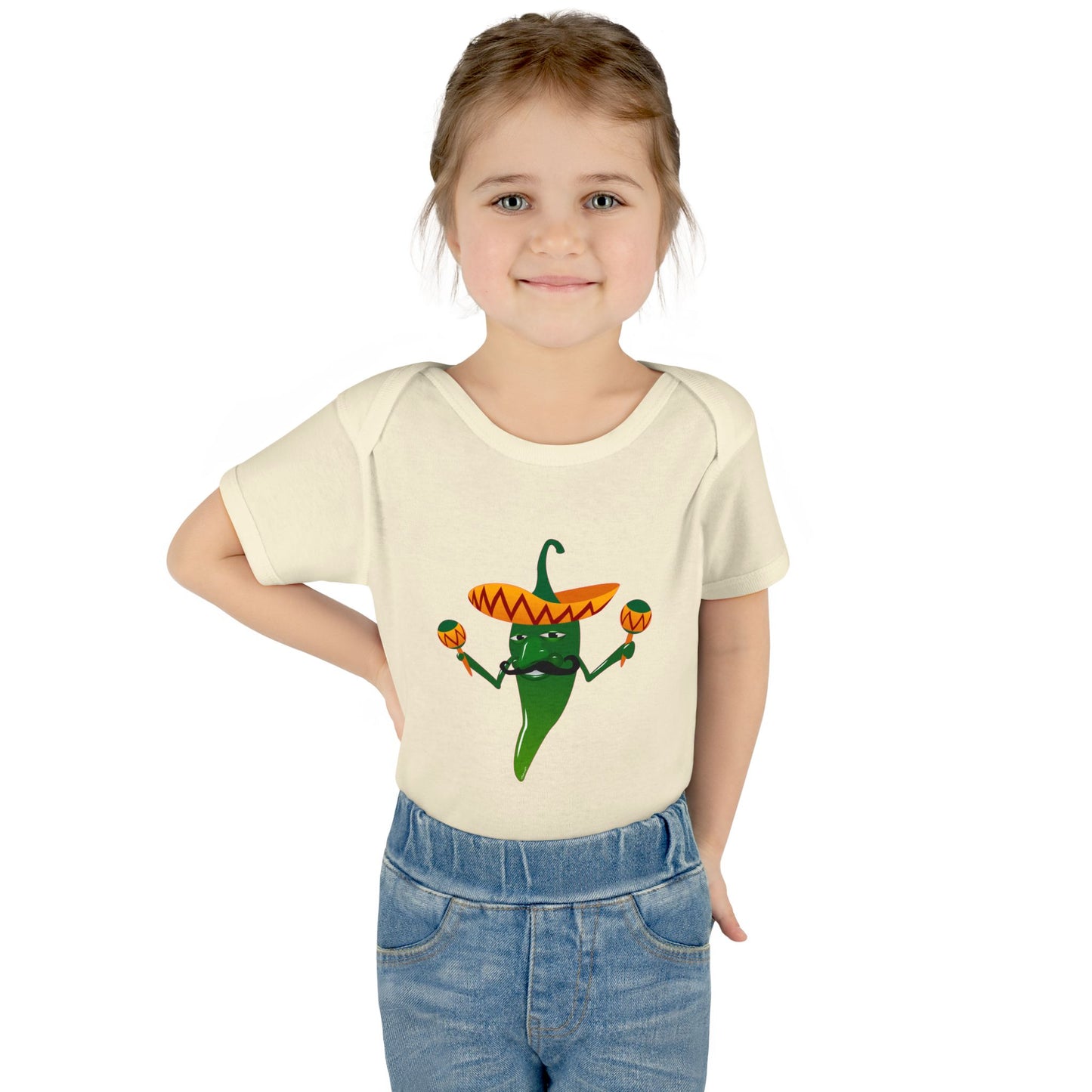 Green Hot Mexican Chili Pepper Cute Infant One-Piece Baby Bodysuit by TOOLOUD