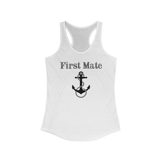 Ship First Mate Nautical Anchor Boating Women's Racerback Tank Top by TOOLOUD