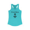 Ship First Mate Nautical Anchor Boating Women's Racerback Tank Top by TOOLOUD