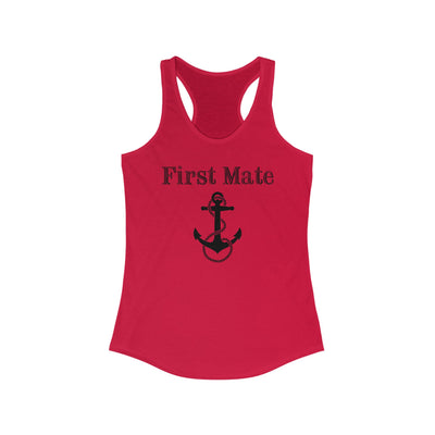 Ship First Mate Nautical Anchor Boating Women's Racerback Tank Top by TOOLOUD