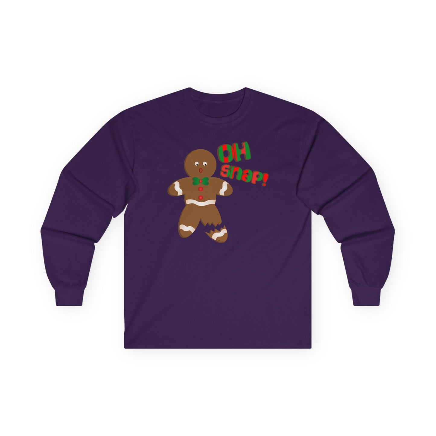 Oh Snap Gingerbread Man Christmas Adult Long Sleeve T-Shirt – by TOOLOUD