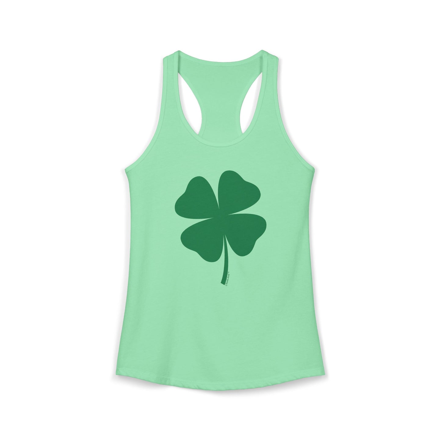 Lucky Four Leaf Clover St. Patrick’s Day Women’s Racerback Tank Top by TOOLOUD