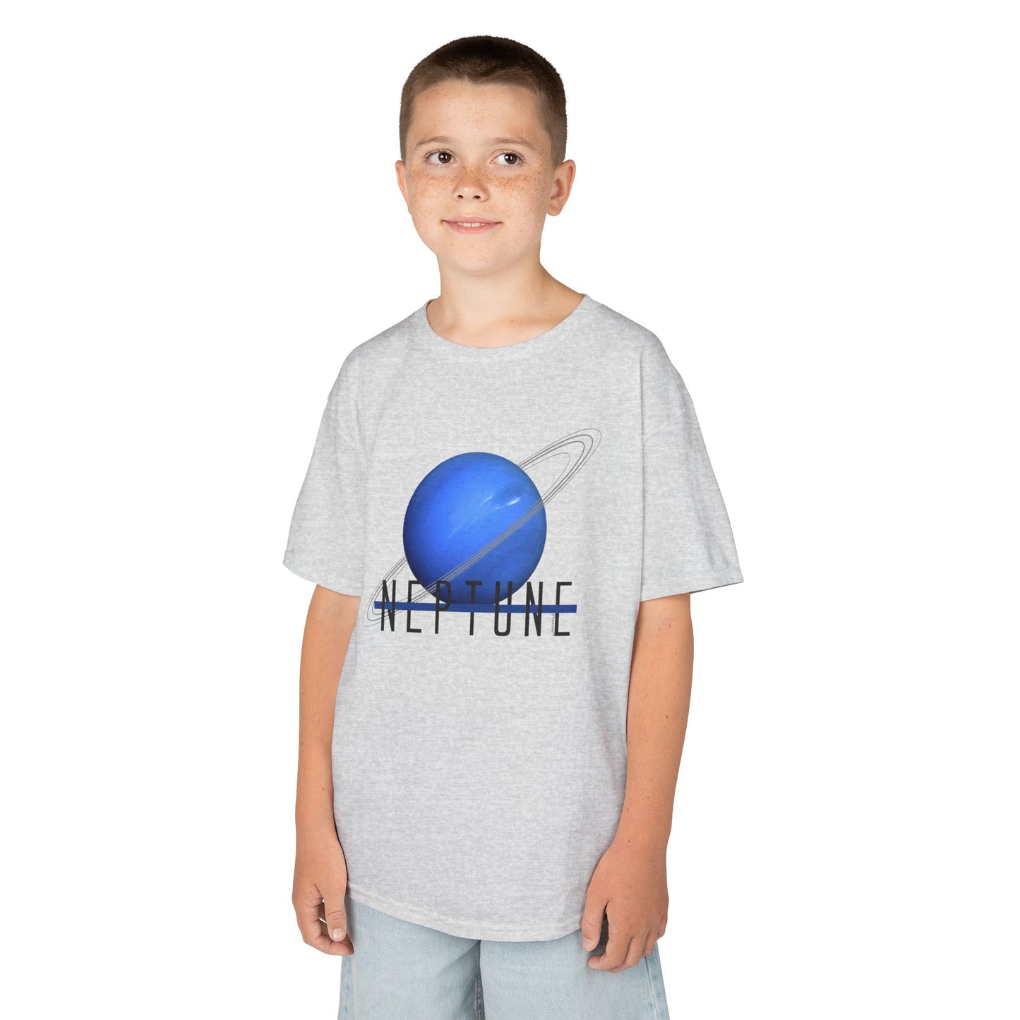 Planet Neptune Text Children's T-Shirt by TOOLOUD