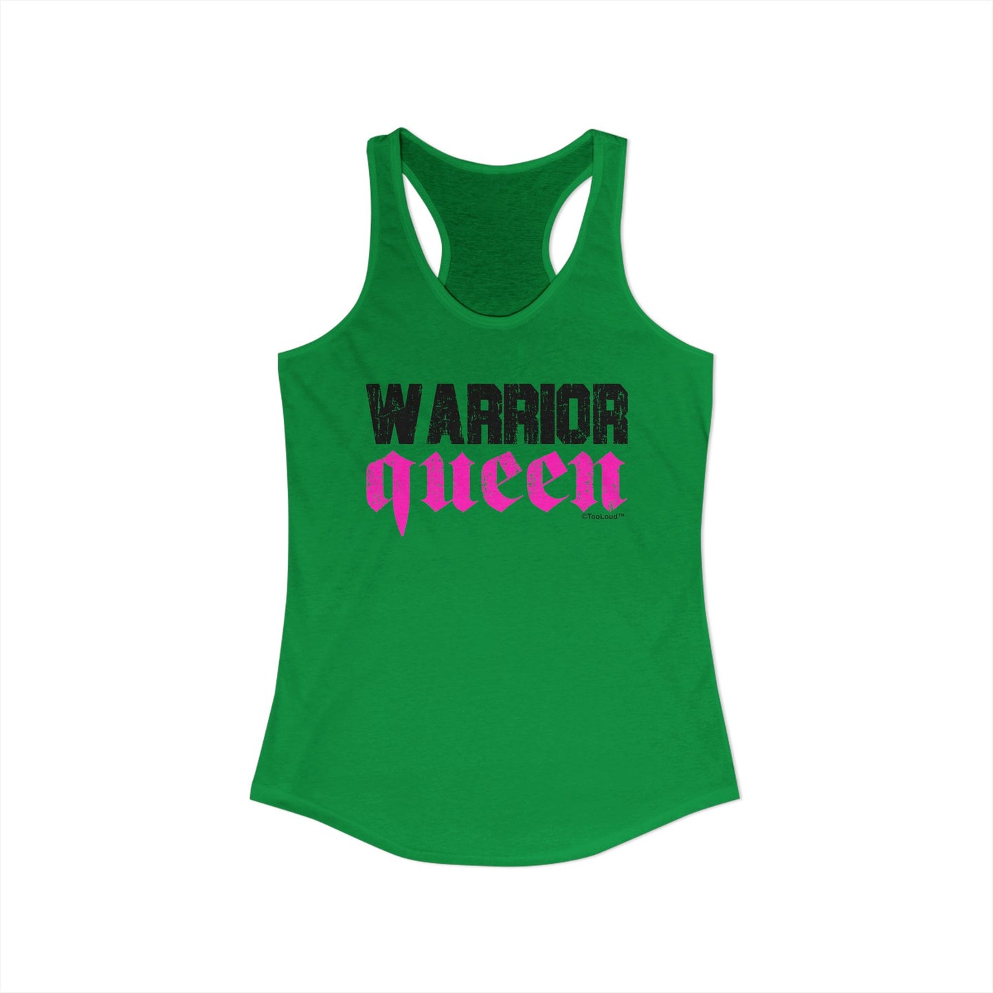 Warrior Queen Pink Script Women’s Racerback Tank Top by TOOLOUD