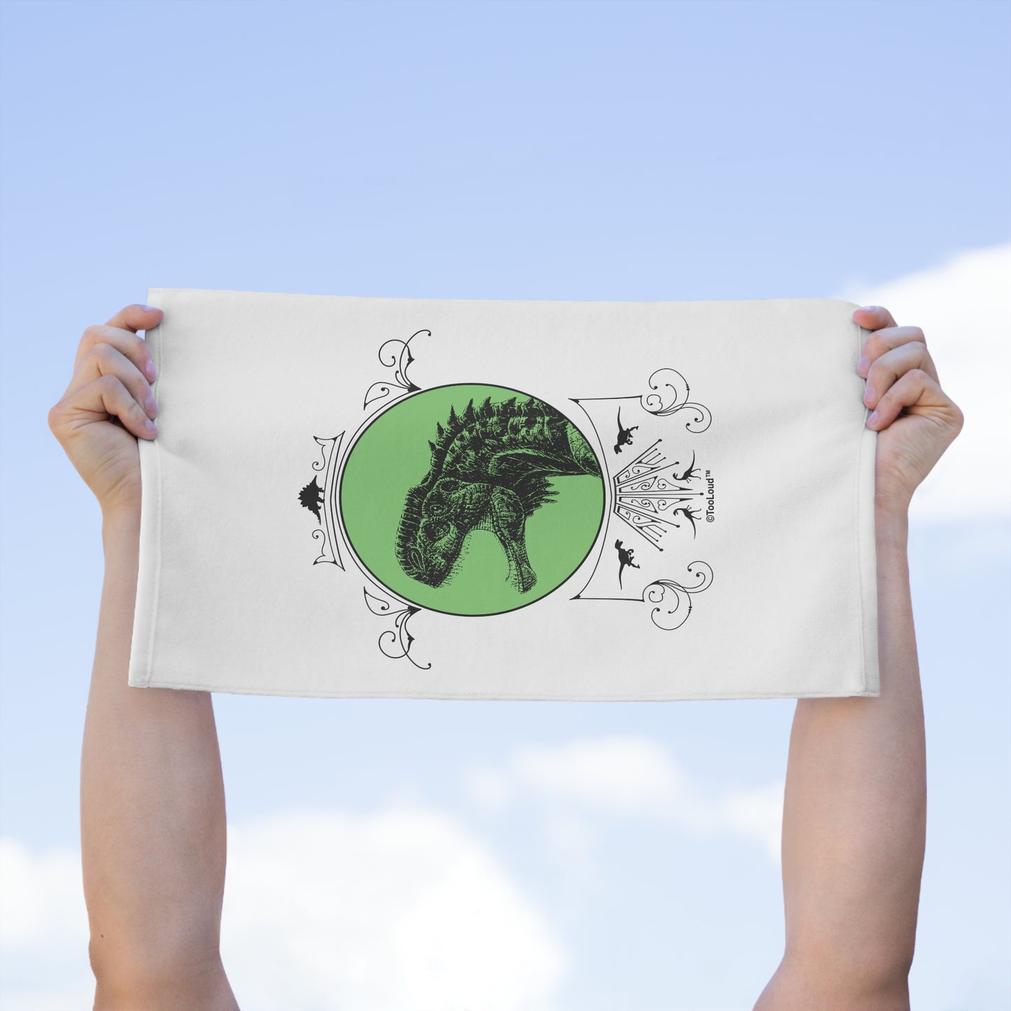 Jurassic Dinosaur Face 11"x18" Dish Fingertip Towel by TOOLOUD