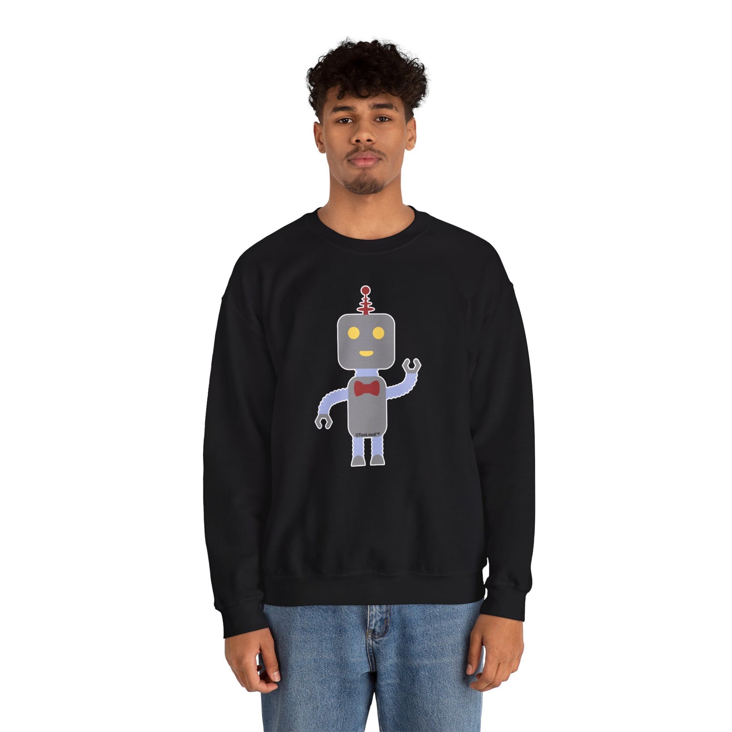 Cute Robot Male Adult Dark Sweatshirt by TOOLOUD