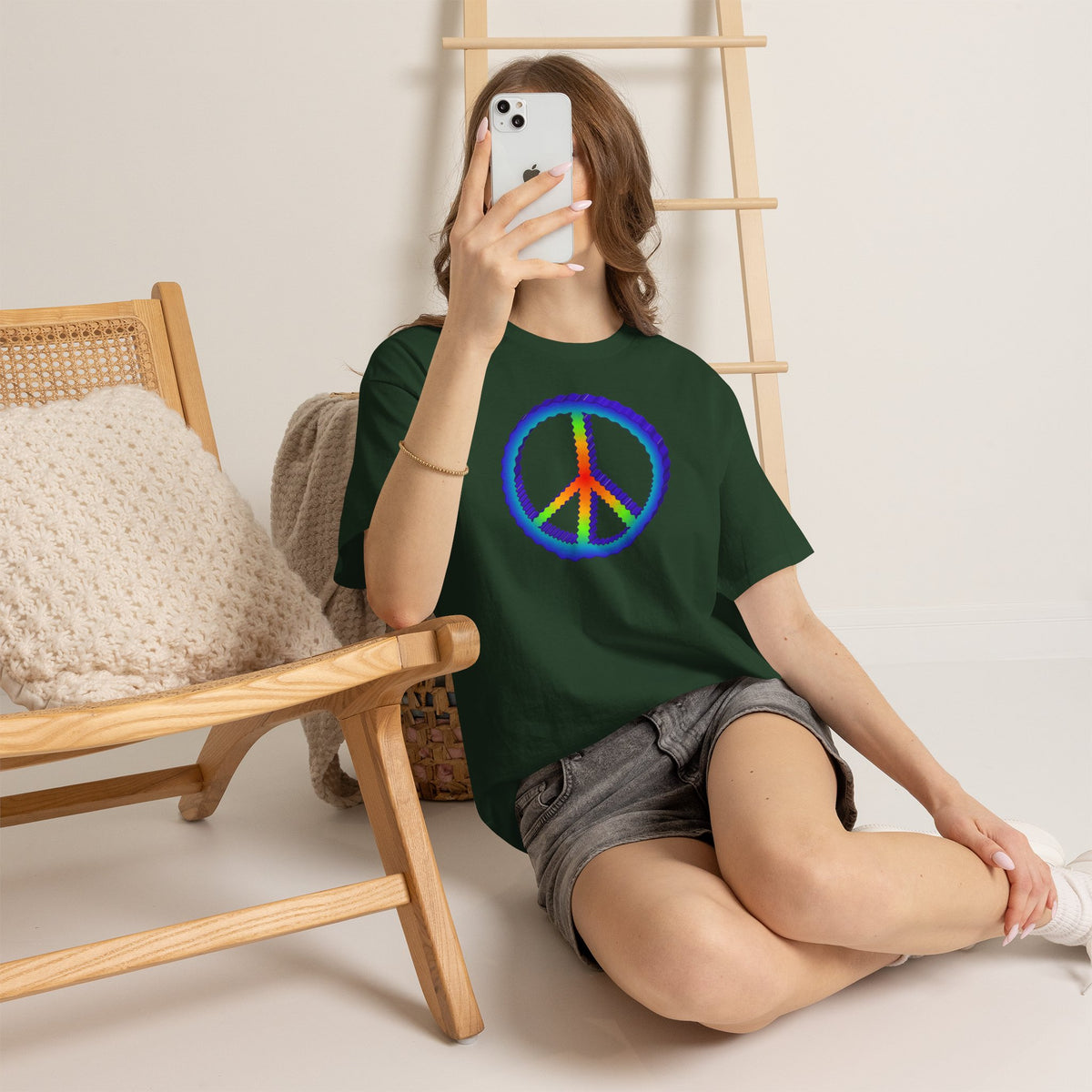 Rainbow Peace Adult Dark T-Shirt by TOOLOUD