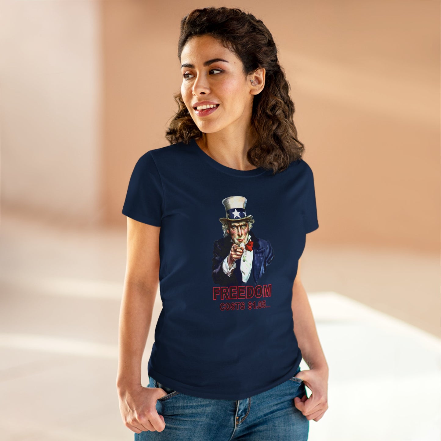Uncle Sam Freedom Costs a Buck O Five Women's T-Shirt by TOOLOUD