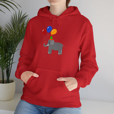 TooLoud Cute Elephant with Balloons Unisex Hoodie Sweatshirt