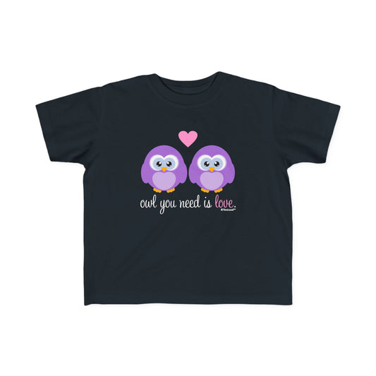 TOOLOUD Owl You Need is Love - Purple Owls Toddler Jersey T-Shirt (Dark)