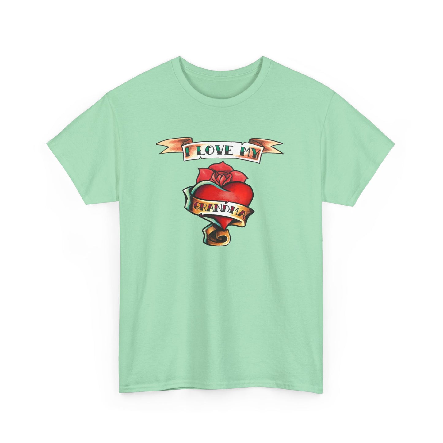 Heart Tattoo I Love My Grandma Adult T-Shirt by TOOLOUD