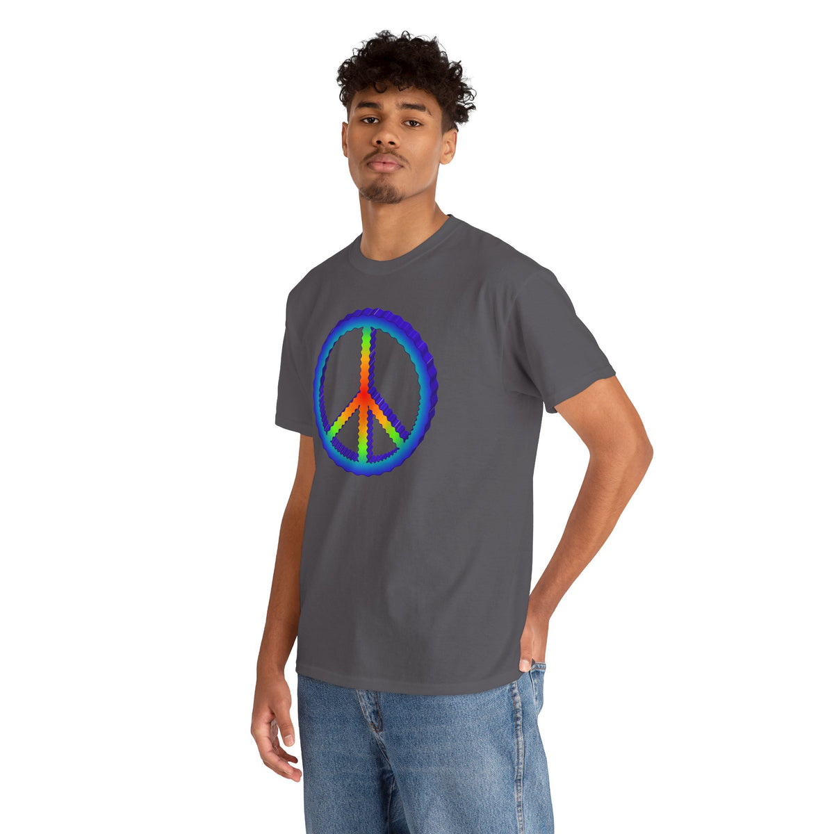 Rainbow Peace Adult Dark T-Shirt by TOOLOUD