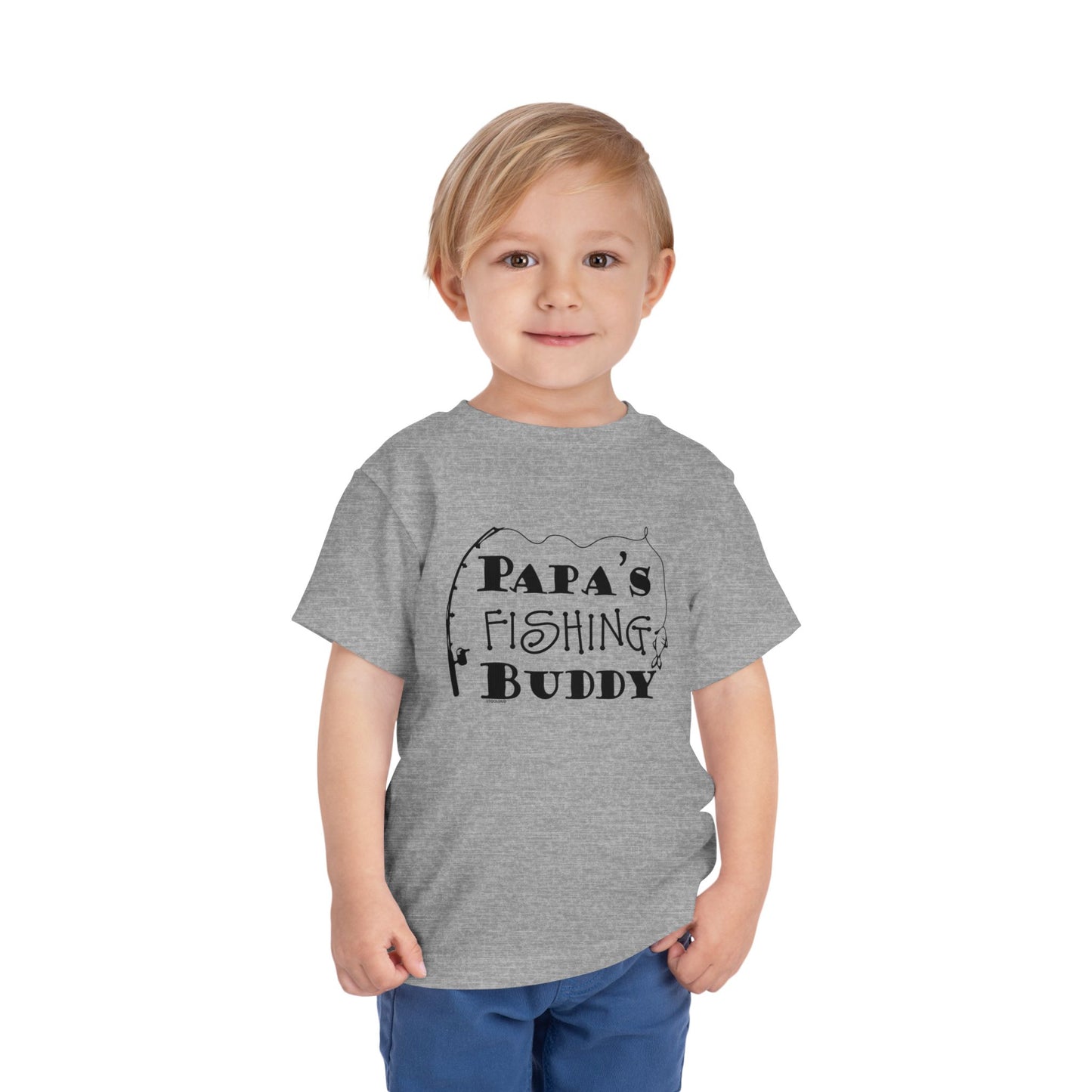 Papa’s Fishing Buddy Toddler Dark T-Shirt by TOOLOUD