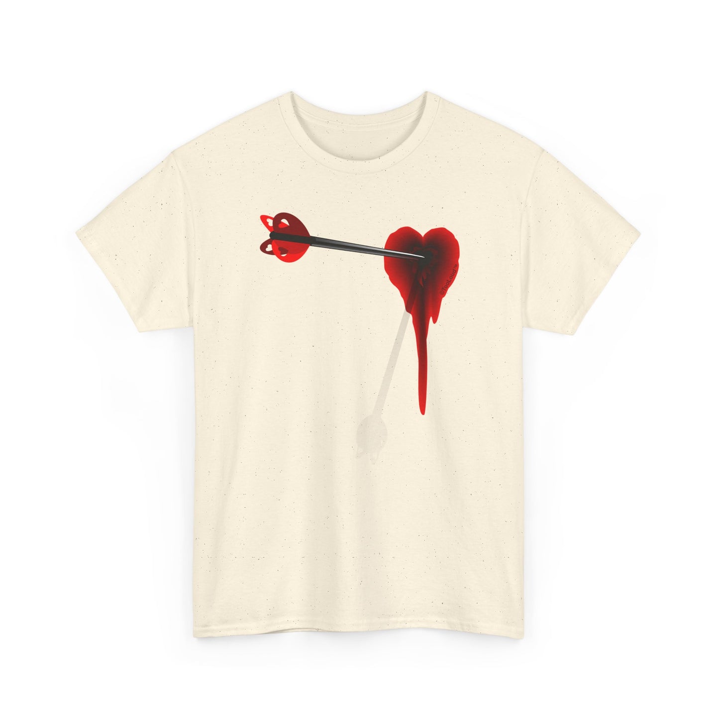 Cupid's Arrow – Heart Shot Wound Design Adult Unisex T-Shirt by TOOLOUD