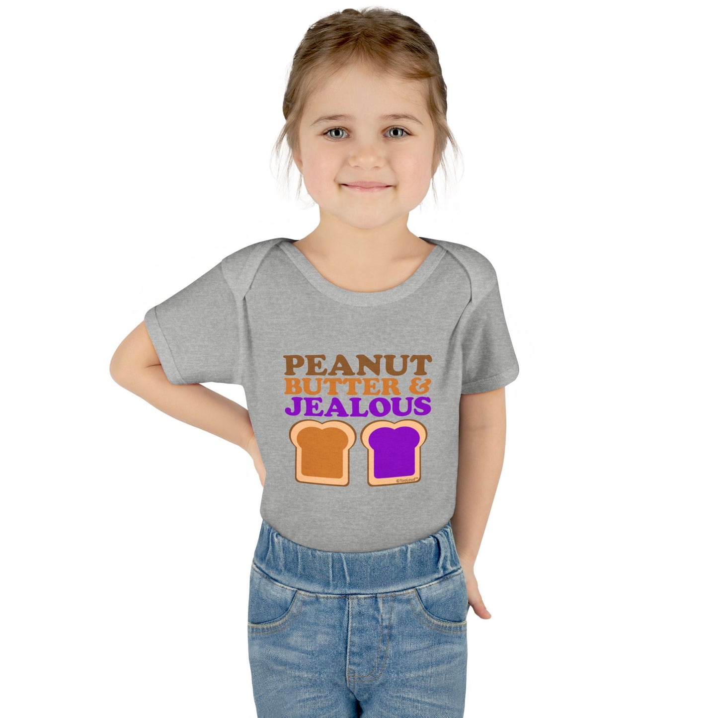 Peanut Butter and Jealous Baby Romper Bodysuit by TOOLOUD