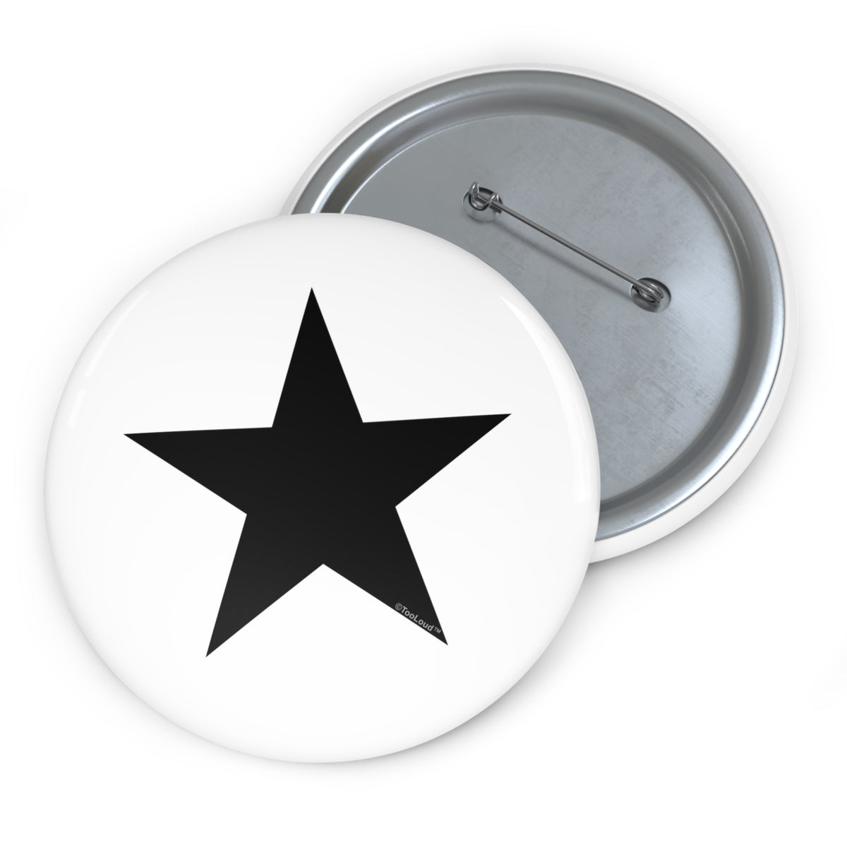 Black Star 2.25" or 3" Round Pin Button by TOOLOUD