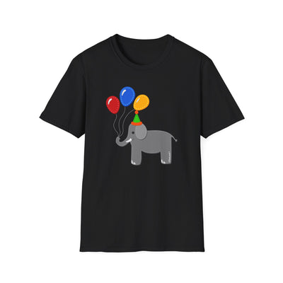 Cute Elephant with Balloons Unisex Adult T-Shirt by TOOLOUD