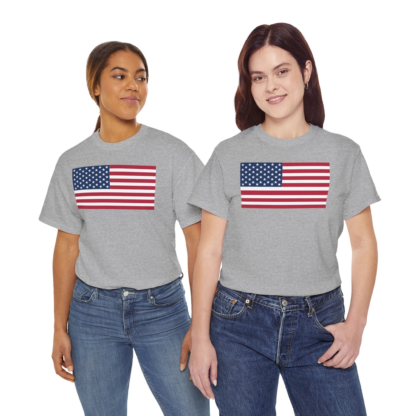 Patriotic American Flag Adult Cotton T-Shirt by TOOLOUD