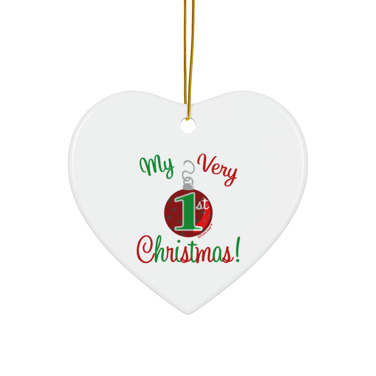 My Very 1st Christmas Ceramic Ornament – 4 Shape Options Double-Sided by TOOLOUD