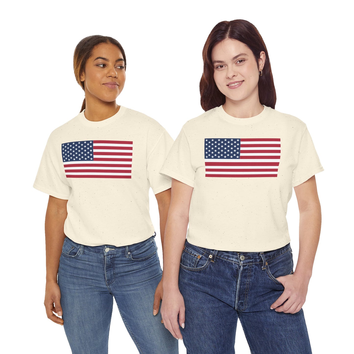 Patriotic American Flag Adult Cotton T-Shirt by TOOLOUD