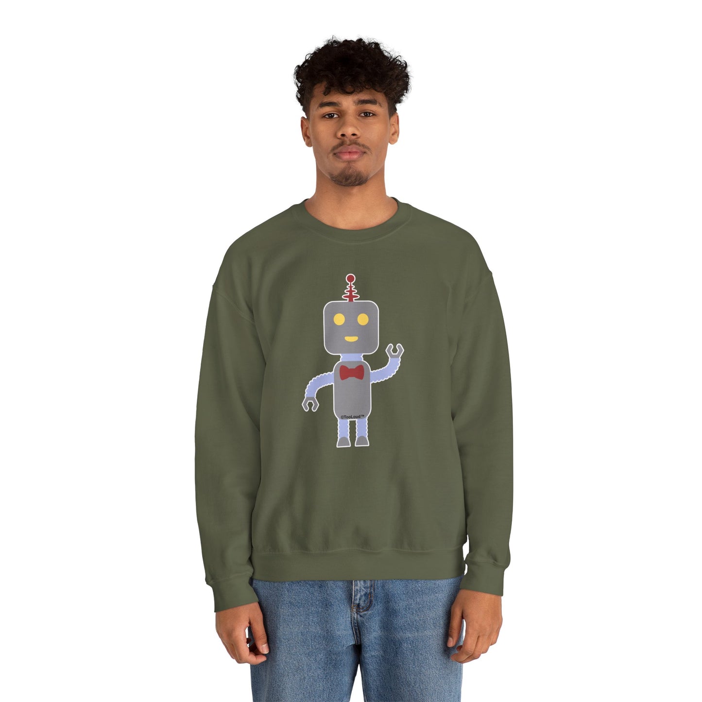 Cute Robot Male Adult Dark Sweatshirt by TOOLOUD